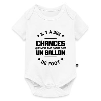 Football - mon âme soeur est un ballon de foot - Body à manches courtes Premium Bébé - blanc - Devant