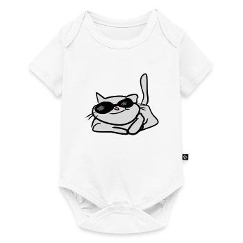 cool cat animal pet summer - Baby Premium short-sleeve bodysuit - white - Front