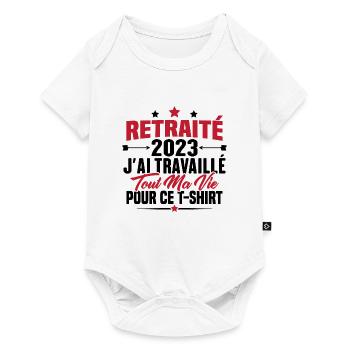 Retraité En 2023 / Humour Cadeau Retraité 2023 - Body à manches courtes Premium Bébé - blanc - Devant