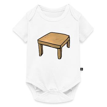 Meubles de table en bois Symbole de dessin animé - Body à manches courtes Premium Bébé - blanc - Devant