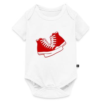 chaussures old school - Body à manches courtes Premium Bébé - blanc - Devant