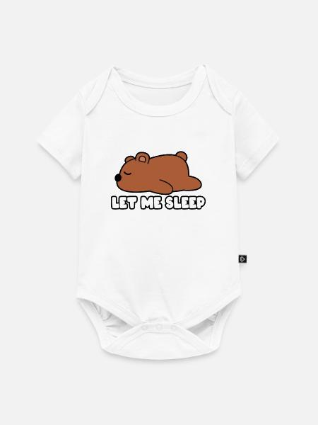 Let me sleep Bär - Baby Premium Kurzarmbody - Weiß