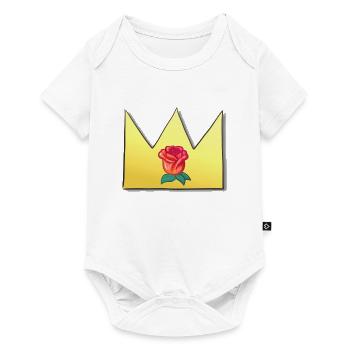 Crown Cartoon Symbol Shape Rose - Baby Premium short-sleeve bodysuit - white - Front
