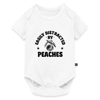 Easily distracted by peaches schwarz - Baby Premium Kurzarmbody - Weiß - Vorne