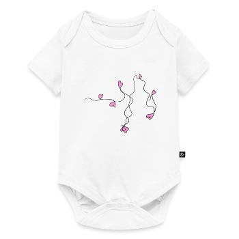ligne wave coeur coeur rose grind - Body à manches courtes Premium Bébé - blanc - Devant