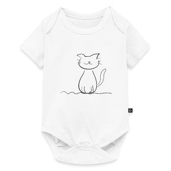 ligne de chat symbole d’animal de compagnie roi amour animal - Body à manches courtes Premium Bébé - blanc - Devant