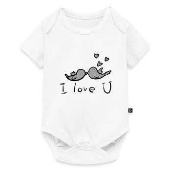 I love you birds couple animals - Baby Premium short-sleeve bodysuit - white - Front