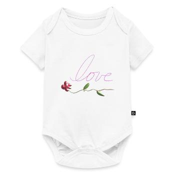 symbole de mot de fleur d’amour - Body à manches courtes Premium Bébé - blanc - Devant