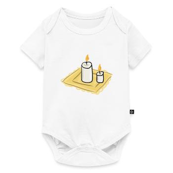 kerzen symbol leuchten feuer - Baby Premium Kurzarmbody - Weiß - Vorne
