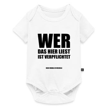 Wer das hier liest muss meine Windel wechseln Baby - Baby Premium Kurzarmbody - Weiß - Vorne