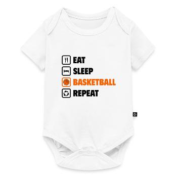 Manger, Dormir, Basketball - Body à manches courtes Premium Bébé - blanc - Devant