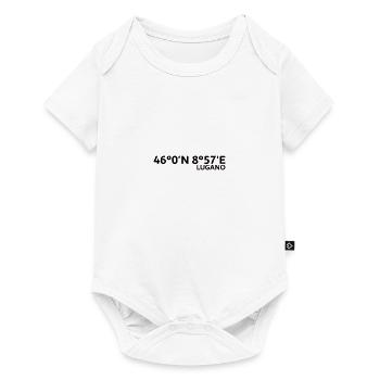 Lugano Koordinaten - Baby Premium Kurzarmbody - Weiß - Vorne