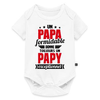 Un Papa Formidable Donne Un Papy Exceptionnel - Body à manches courtes Premium Bébé - blanc - Devant