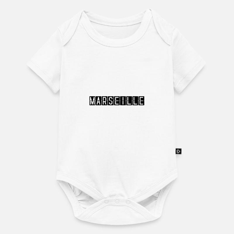 Panneau de l’aéroport de Marseille - Body à manches courtes Premium Bébé - blanc