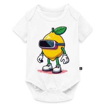 Cool Lemon avec lunettes VR Gamer Shirt - Body à manches courtes Premium Bébé - blanc - Devant
