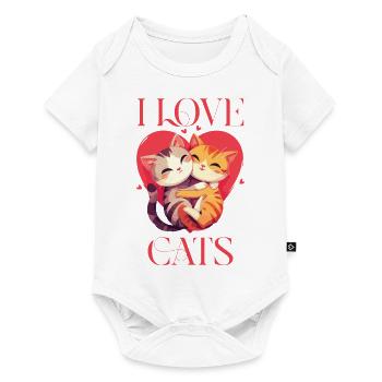 Chats J’aime Les Chats Amour Câlin Coeur Câlin - Body à manches courtes Premium Bébé - blanc - Devant