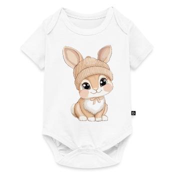 Lapin mignon mignon bébé enfants animal dessin animé - Body à manches courtes Premium Bébé - blanc - Devant