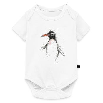 Cute Penguin - Hand Drawn Sketch Art Shirt - Baby Premium short-sleeve bodysuit - white - Front