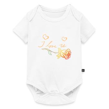 Je t’aime Fleur Rose d’Or - Body à manches courtes Premium Bébé - blanc - Devant