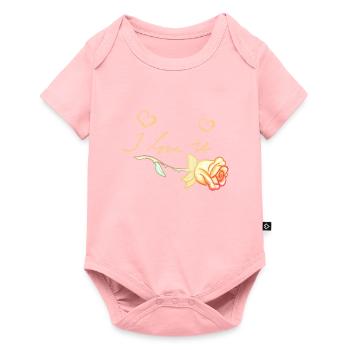 Je t’aime Fleur Rose d’Or - Body à manches courtes Premium Bébé - rose - Devant