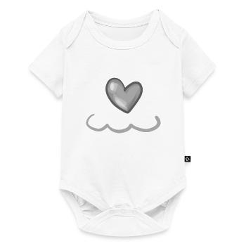 graues herz symbol form liebe - Baby Premium Kurzarmbody - Weiß - Vorne