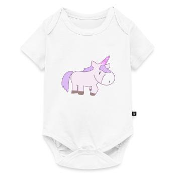 Licorne Animal Symbol Cartoon rose - Body à manches courtes Premium Bébé - blanc - Devant