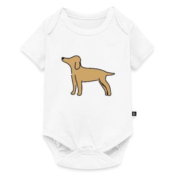 Hund Symbol Tier Haustier braun - Baby Premium Kurzarmbody - Weiß - Vorne