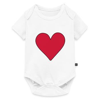 red heart - Baby Premium short-sleeve bodysuit - white - Front