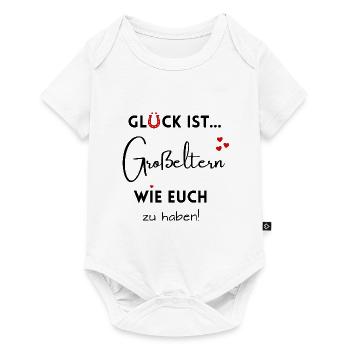 Glück ist, Großeltern wie Euch zu haben! Oma & Opa - Baby Premium Kurzarmbody - Weiß - Vorne