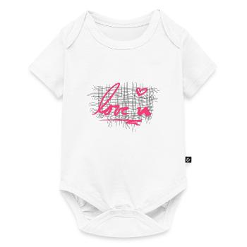 kreuze muster ich liebe dich herz - Baby Premium Kurzarmbody - Weiß - Vorne