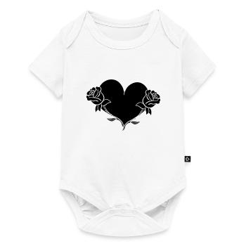 Rose Flower Heart Shape Symbol Flowers - Baby Premium short-sleeve bodysuit - white - Front