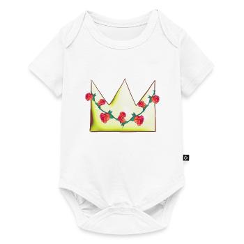 Golden Crown Roses Flowers Symbol Shape - Baby Premium short-sleeve bodysuit - white - Front