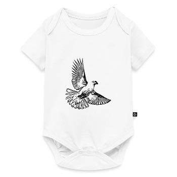 Élégante colombe vintage volante - Body à manches courtes Premium Bébé - blanc - Devant