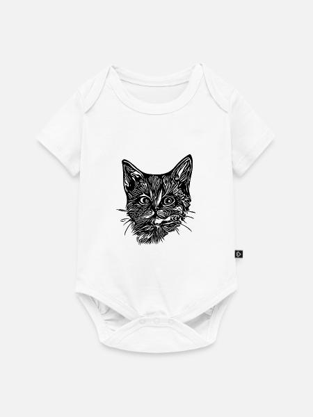 Niedliches süßes Kätzchen - Baby Premium Kurzarmbody - Weiß