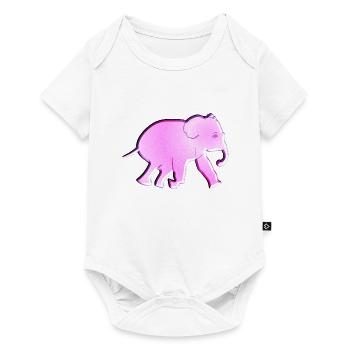 pink elephant glitter animal - Baby Premium short-sleeve bodysuit - white - Front