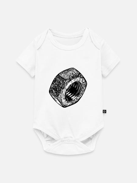 Schraubenmutter dunkler Oberfläche - Baby Premium Kurzarmbody - Weiß