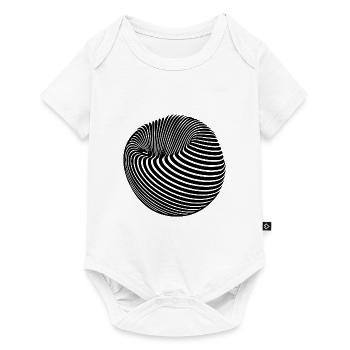 Corps sphérique géométrique avec rayures - Body à manches courtes Premium Bébé - blanc - Devant