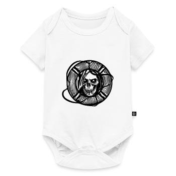 Lifebuoy with skull lifeguard face - Baby Premium short-sleeve bodysuit - white - Front