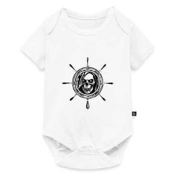 Volant avec peur Skull Sailor’s Face - Body à manches courtes Premium Bébé - blanc - Devant