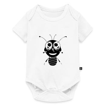 Petite abeille mignonne et souriante - Body à manches courtes Premium Bébé - blanc - Devant