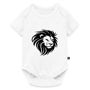 Tête de lion avec crinière - Body à manches courtes Premium Bébé - blanc - Devant
