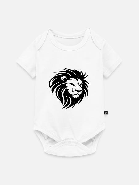Löwenkopf mit Mähne - Baby Premium Kurzarmbody - Weiß