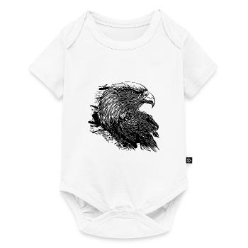 Aigle élégant à l’encre Style de tatouage vintage - Body à manches courtes Premium Bébé - blanc - Devant