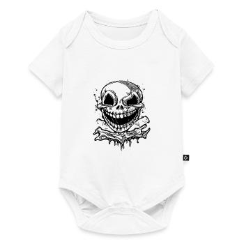 Laughing Halloween Tattoo Skull - Baby Premium short-sleeve bodysuit - white - Front