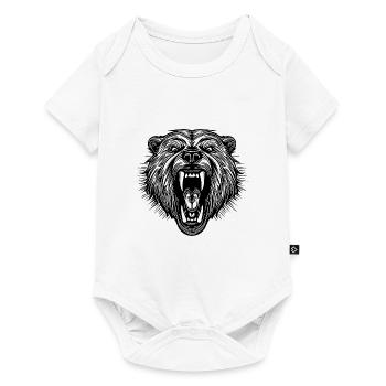 Tête d’ours en colère avec des dents pointues - Body à manches courtes Premium Bébé - blanc - Devant
