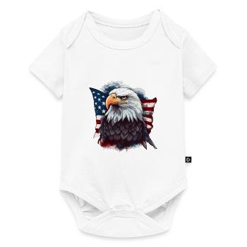 Pygargue à tête blanche américain avec drapeau des États-Unis - Body à manches courtes Premium Bébé - blanc - Devant