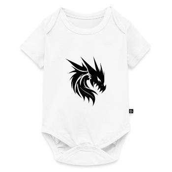 Evil vintage dragon in tattoo scale dress - Baby Premium short-sleeve bodysuit - white - Front