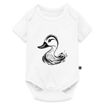 Cute Tattoo Style Duck - Baby Premium short-sleeve bodysuit - white - Front