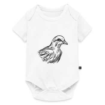 Colombe élégante dans les lignes de style tatouage - Body à manches courtes Premium Bébé - blanc - Devant