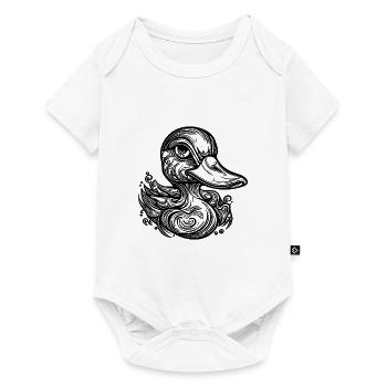 Mignon petit canard vintage avec un énorme bec - Body à manches courtes Premium Bébé - blanc - Devant